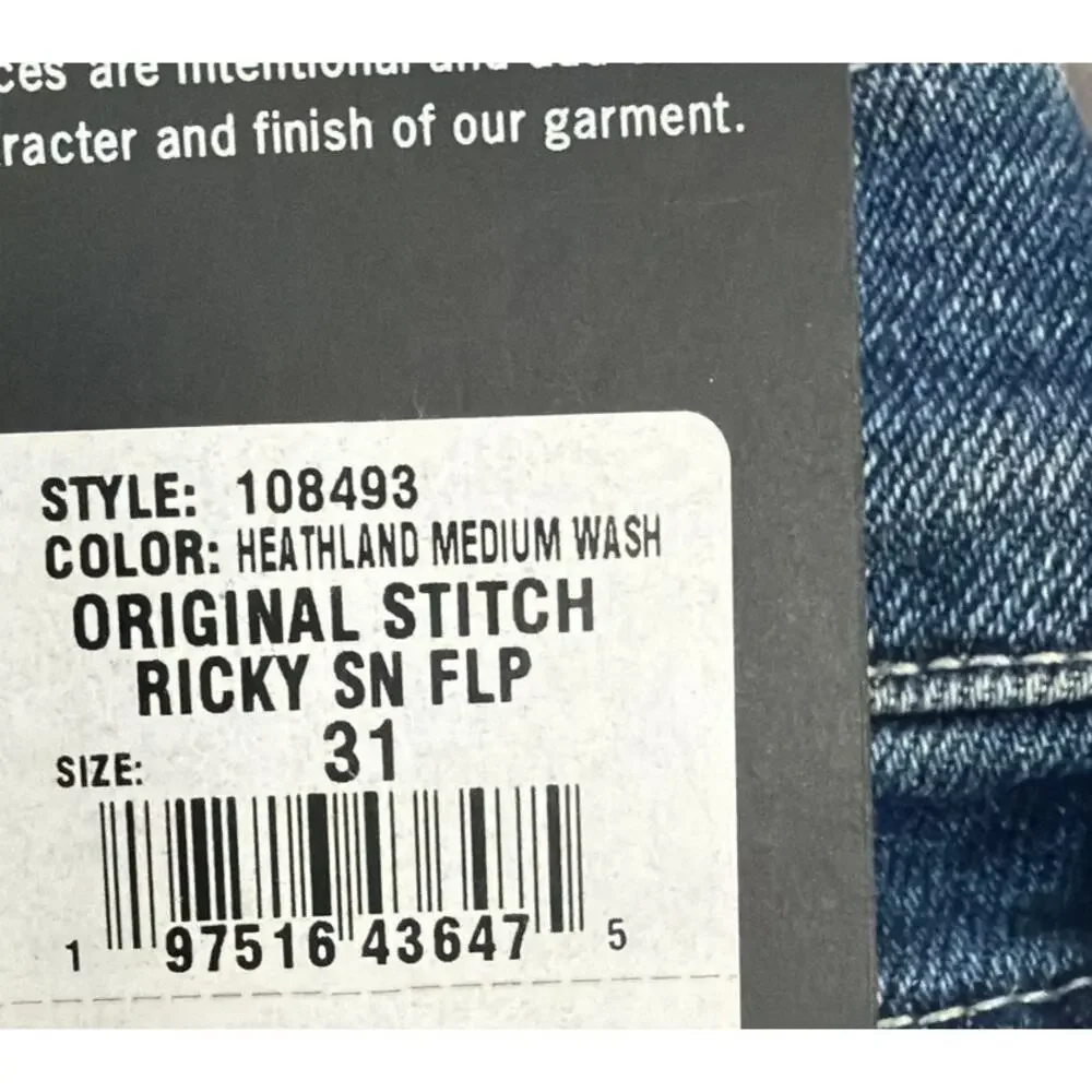 TRUE RELIGION RICKY ORIGINAL STITCH FLAP JEAN Heathland Size 31 New